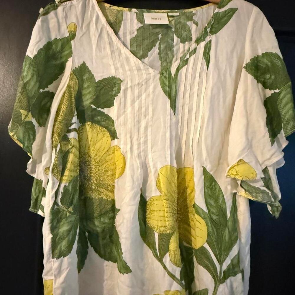 Maeve anthropologie floral flutter sleeve